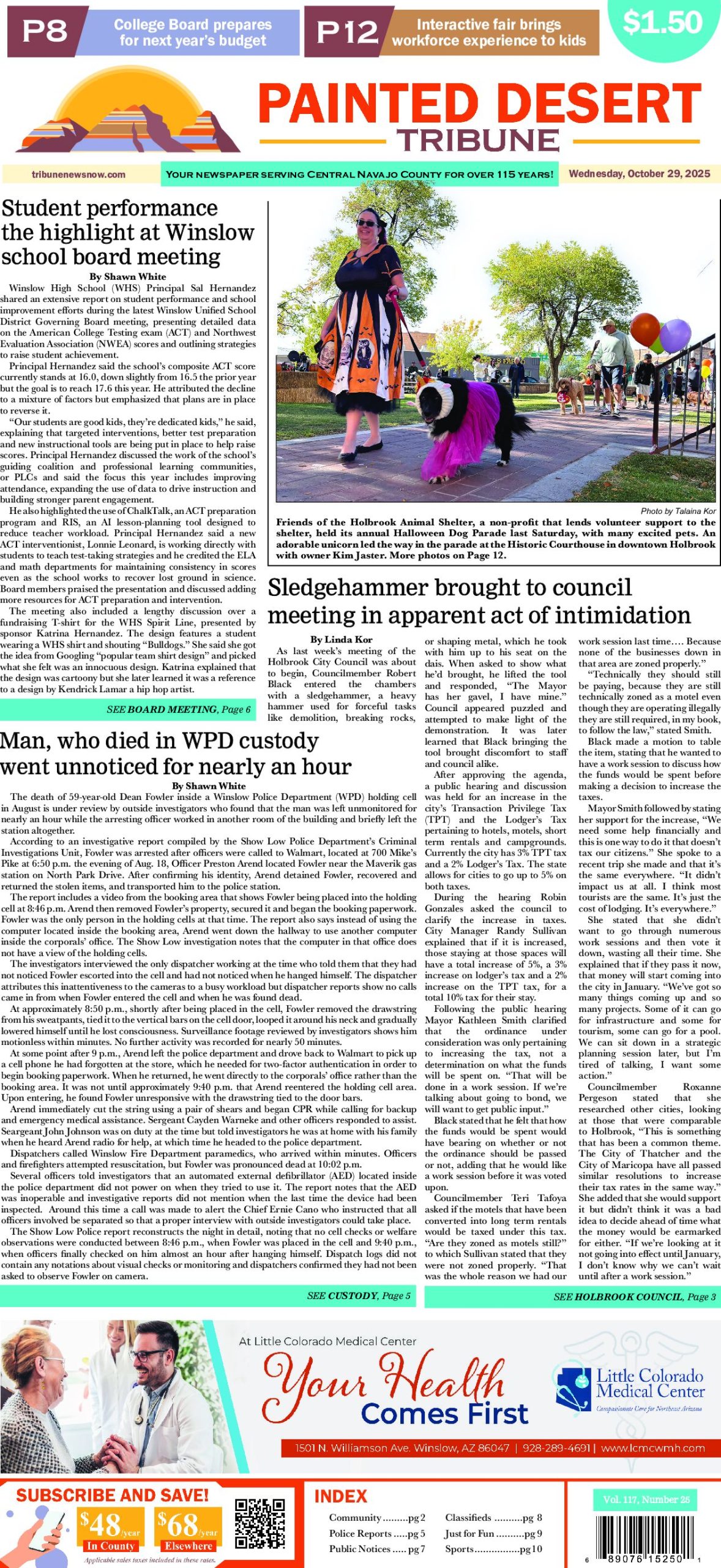 Page 1 of the October 29, 2025 edition