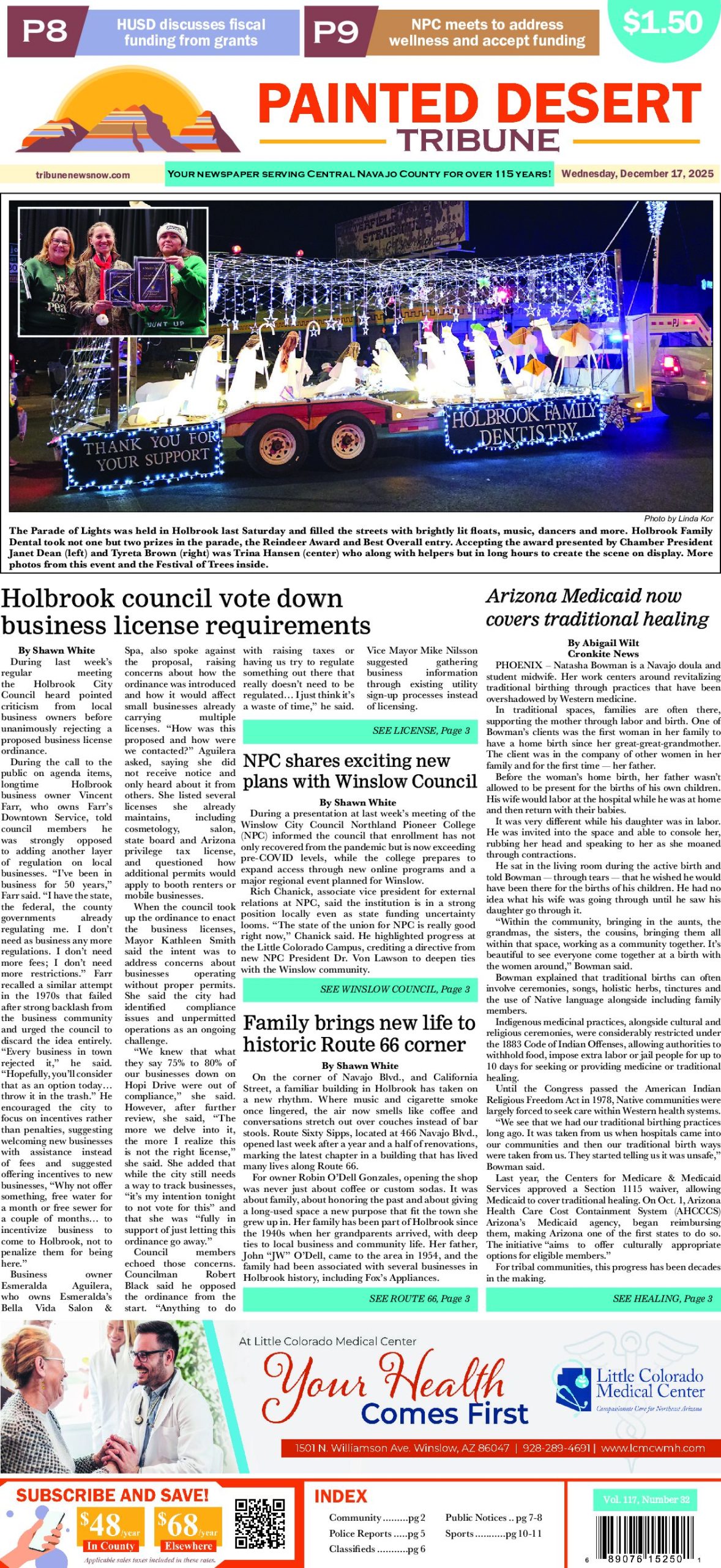Page 1 of the December 17, 2025 edition