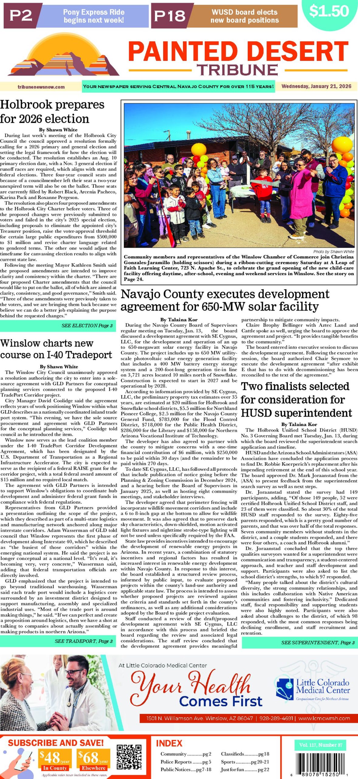 Page 1 of the January 21, 2026 edition