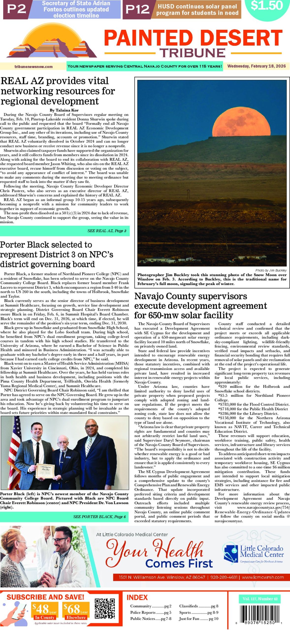 Page 1 of the February 18, 2026 edition