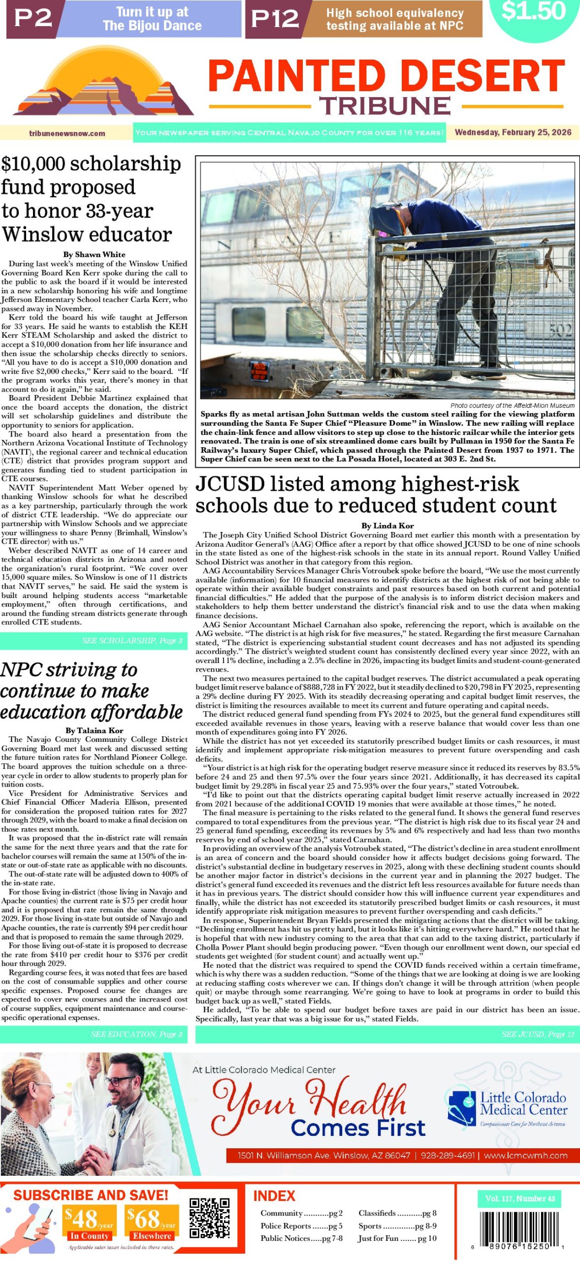 Page 1 of the February 25, 2026 edition