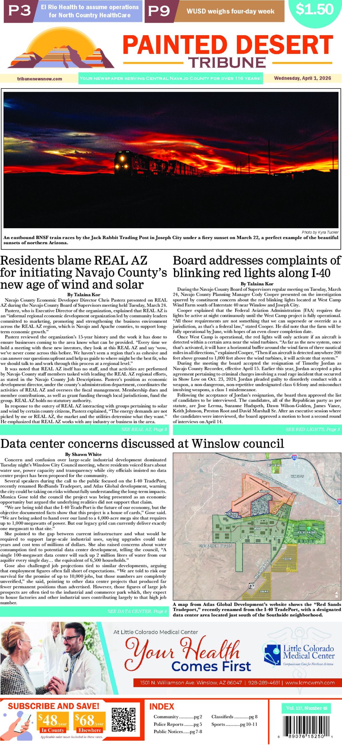 Page 1 of the April 1, 2026 edition