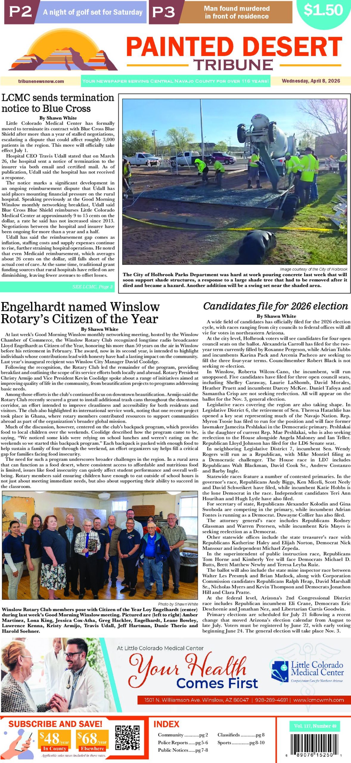 Page 1 of the April 8, 2026 edition