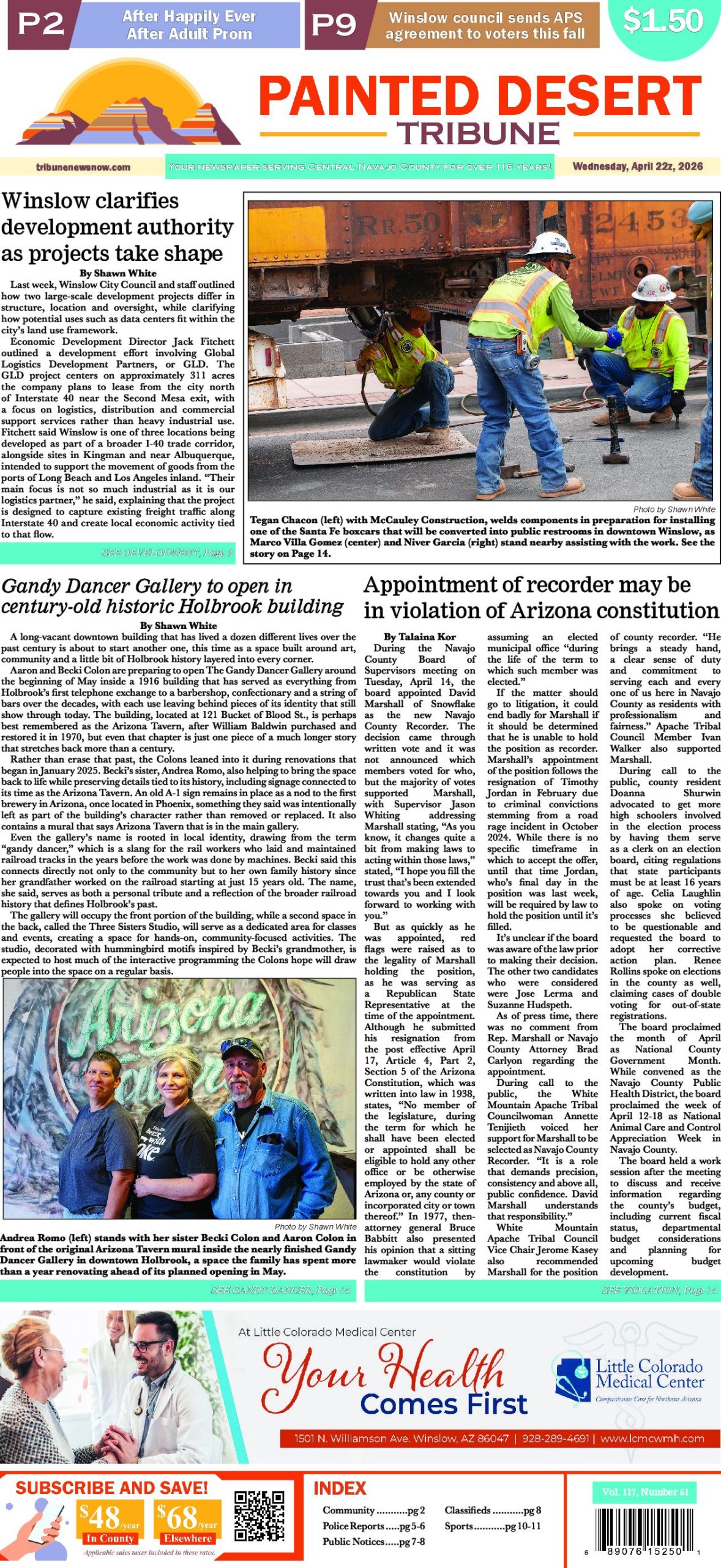 Page 1 of the April 22, 2026 edition