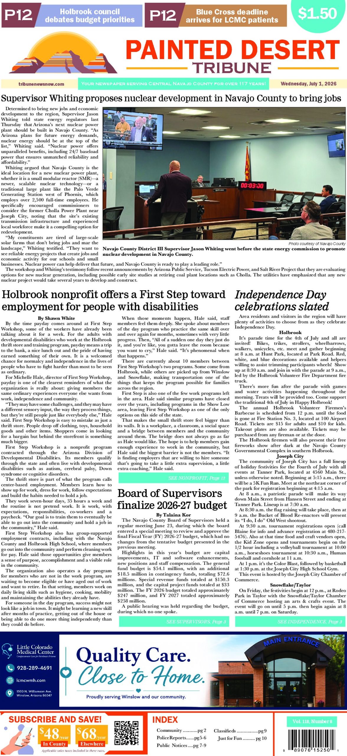 Page 1 of the July 1, 2026 edition