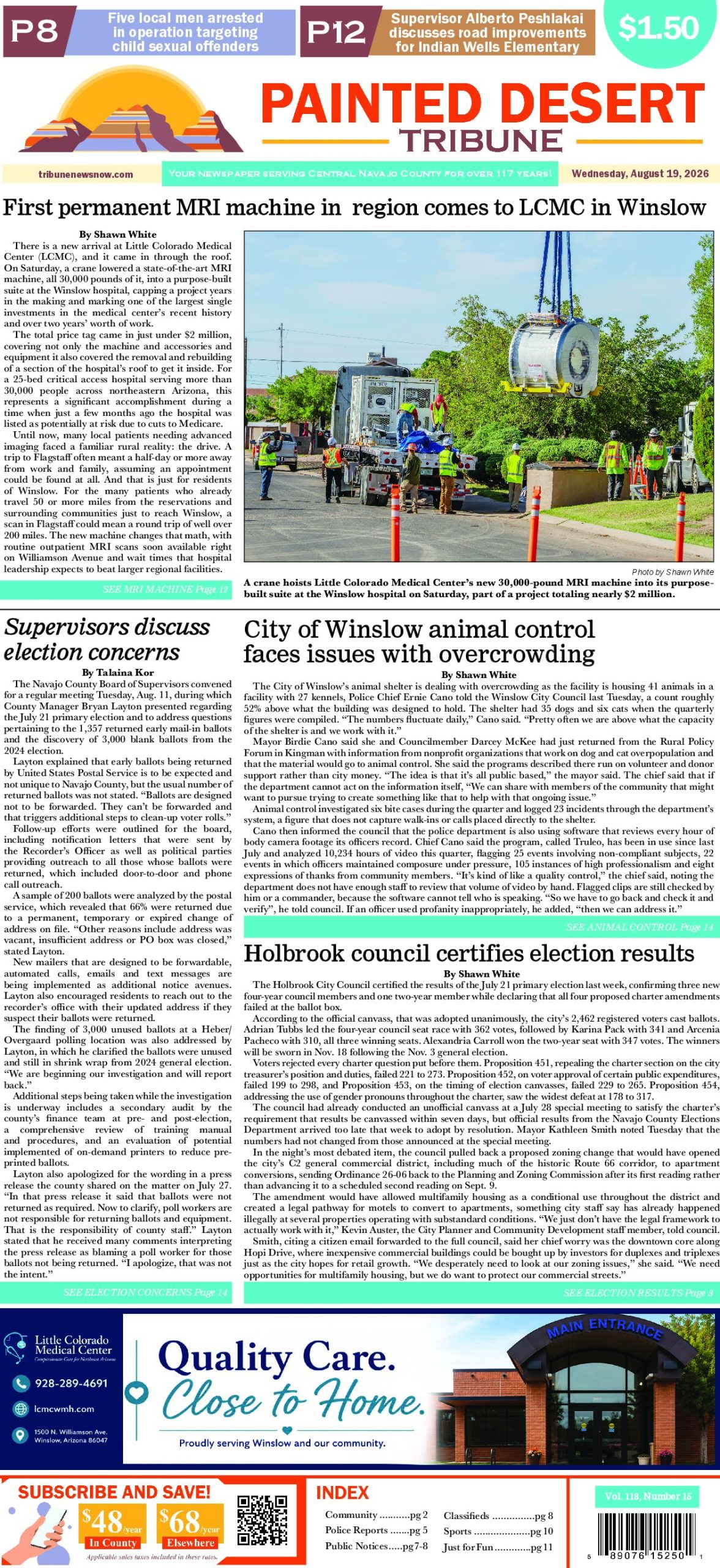 Page 1 of the August 19, 2026 edition