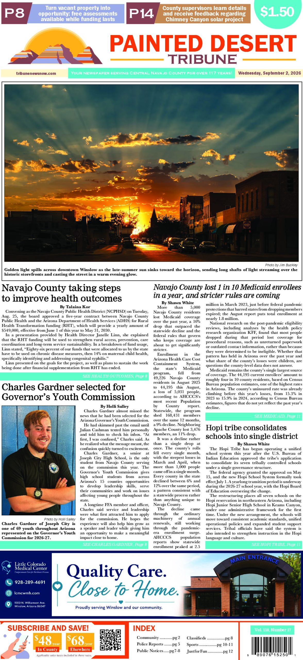 Page 1 of the September 2, 2026 edition
