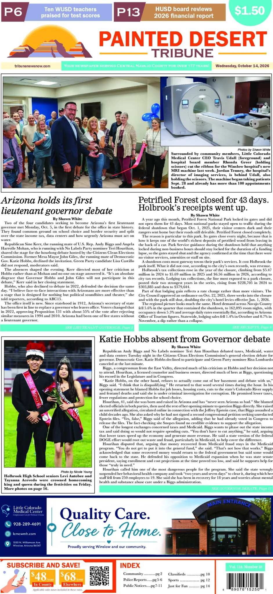 Page 1 of the October 14, 2026 edition