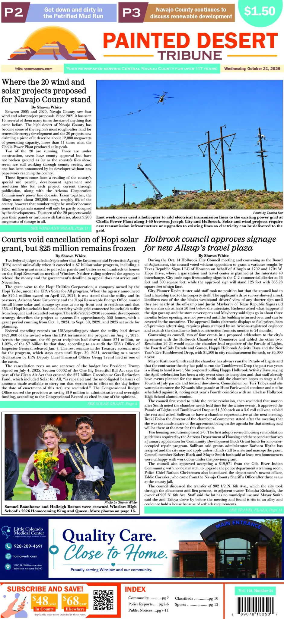Page 1 of the October 21, 2026 edition