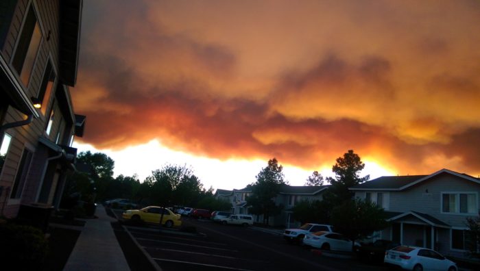 Residents pensively await word on Cedar Creek Fire Photo by Jaclyn PenrodThe Cedar Creek Fire continues to burn out of control south of Show Low late Thursday evening. The winds were not as powerful as anticipated and as of 8 p.m. fire crews were able to hold the line and prevent the fire from spreading towards homes. This photo provided by Jaclyn Penrod shows the view of Show Low residents had this afternoon as they await a potential evacuation.