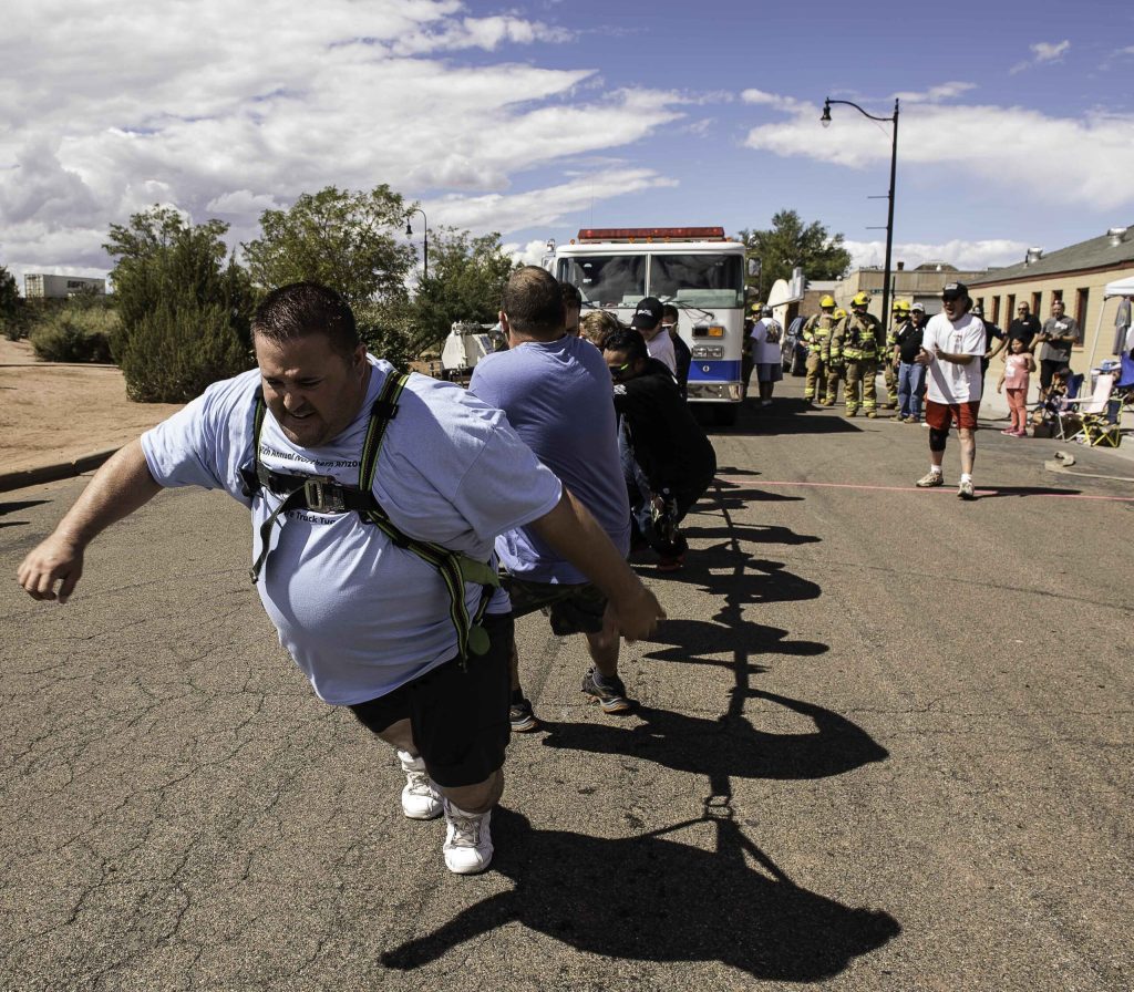 Photo by Richard LarsenThe 13th Annual Fire Truck Tug to benefit the Law Enforcement Torch Run for Special Olympics was held last Saturday during the “Just Cruis’n Car Show.” Deputy Warden Heather Pruett was chairman of the event and works at the Coronado Unit, Arizona State Prison Complex Winslow.