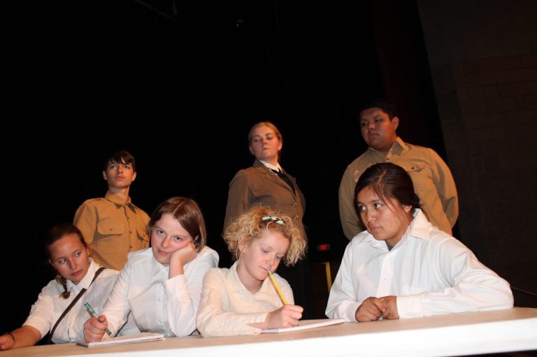 Photo by Linda Kor - Holbrook High School will present Edelweiss at 7 p.m. on Friday and Saturday, Nov. 4 and 5, at the George Gardner Performing Arts Center on the school campus. The play transports the audience back to the Nazi regime in Germany and the impact the oppressive control of government had on the youth. The show is a gift to the community and no admission will be charged. The cast includes (front row, left to right) Emma Carlisle as Lilly, Lauryn Hall as Eleanore, Lily Hawk as Edith, Ariah Secody as Renita, (back row) Logan Rose as Kurt, Denyce Hawk as Frau Decker and Cruz Denetso as Herr Reidl.