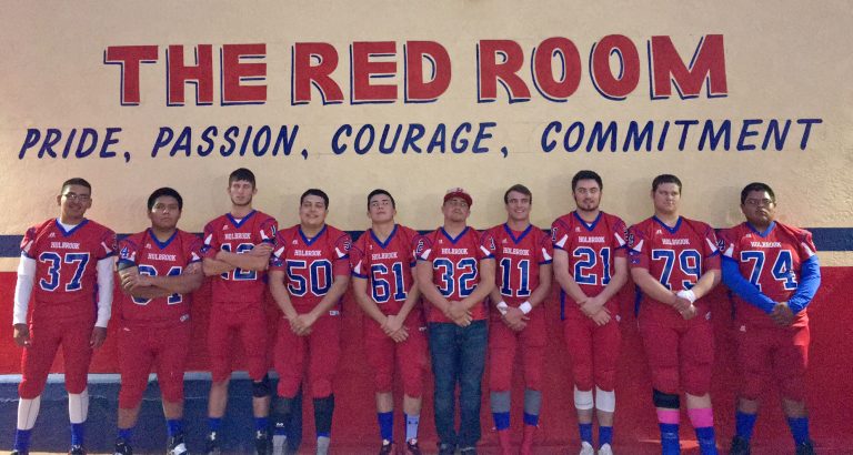Courtesy photoThe recent Senior Night offered an opportunity to salute the young men winding down their careers as Holbrook Roadrunner football players, including (left to right) Adriano Dean, James Spencer, Miah Perry, Oscar Hernandez, Robert Romo, Shane McGraw, Cade Maestas, Danny Gonzales, Zack McLaws and Jordan Yellowhorse.