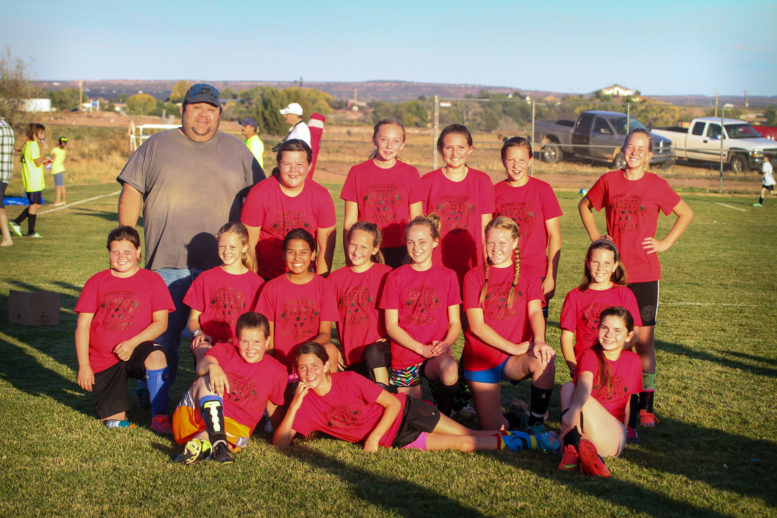 Photo courtesy of the Snowflake/Taylor Recreation and Parks Department - Team Johnston won the championship of the 11 to 14 year old girls’ tournament. The squad included Maren Johnston, Hannah Nichols, Kelsey Brimhall, Hailey Parry, Kaelynn Hipps, Jalynn Wagoner, Kortine Silverstone, Rhiannon Hunt, Ashlynn Nicolls, Haylee Finch, Rylee Finch, Melody Roper, Kamri Ballard, Lily Lundberg, Lucy Melser, Jessica Stepp, April Goss, Moira Le Grand, Mackenzie Leithead, and Coaches Robert and Kim Johnston.
