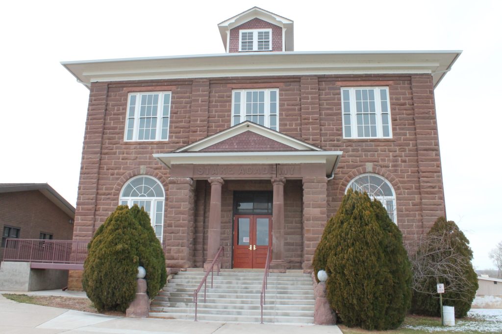 Photo by Chanae NielsonThe keystone on the historic Snowflake Stake Academy building reads “Self Effort Educates.” The building recently received grant funding of $46,900 from the Arizona State Library to complete emergency access egresses as it is readied to become the new home of the Snowflake-Taylor Public Library.