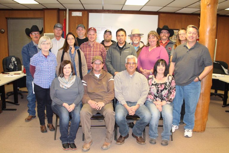 Photo by Linda KorThe 2017 Navajo County Fair Board includes (front row, left to right) Treasurer Valerie Slade, Vice President Rusty DeSpain, President Mike Sample, Secretary Redgie Justman, (middle row) Ginny Arthur, Anna Amos, Jason Lewis, Jeremy Browning, Heather Scott, Marshall Losey, (back row) J.R. DeSpain, Bill Elkins, Steve Gouker, Wes DeSpain, Hoby Wilhelm, Paul Van Zelf, Jennifer Wilbanks, (not pictured) Leah Thomas, Chad Zenff and Spencer Huish.