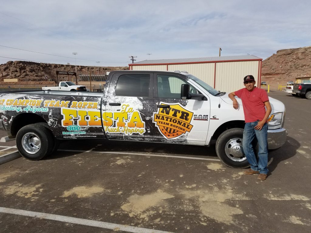 Photo courtesy of Holbrook High SchoolSkylar Gishie is getting to school in style these days, driving the 2017 Ram truck he won at a recent team roping event.