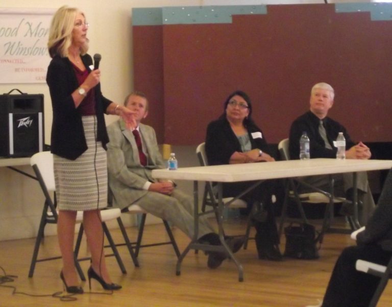 Superintendent Cyndie Mattox and school board members
