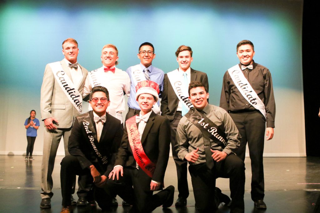 Photo by Kelli Spangler/spanglerpics.comThe annual Holbrook High School Mr. Roadrunner contest drew eight participants, including (front row, left to right) Second Runner-Up David Laughter, Mr. Roadrunner Brennan O’Hair, First Runner-Up Robert Romo, (back row) Cade Maestas, Shane McGraw, Damien Begay, Cooper Justman and Chance Yazzie. The young men raised a total of $3,000, which will go to the Travis Yazzie Memorial Scholarship Fund and Ronald McDonald House.