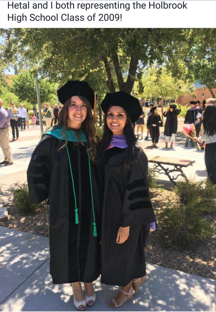 Courtesy photoHolbrook High School Class of 2009 alumnae Sherah LaBuff (left) and Hetal Patel (right) were recognized at Arizona State University’s recent graduation ceremony for achieving Doctor of Optometry and Doctor of Medical Dentistry degrees, respectively.