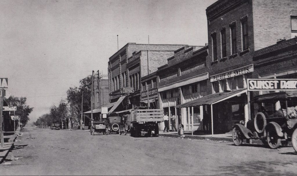 Photo courtesy of the Old Trails MuseumThis photo shows businesses along the north side of Second Street in Winslow in the 1920s. The Palace Hotel, Winslow Post Office, Palace of Sweets and Sunset Dairy were some of the businesses in operation on this street at that time.
