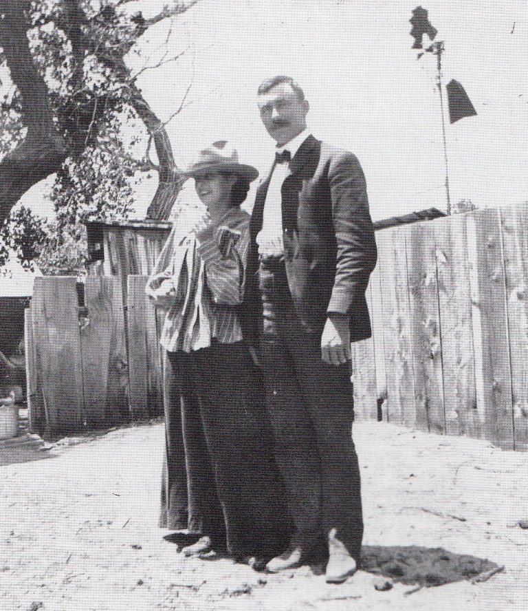 Photo courtesy of the Navajo County Historical SocietyHolbrook schoolteacher Estelle Herstein and Sheriff Frank Wattron were married on Jan. 27, 1887. It was written that Wattron smoked long cigars, carried a sawed off double-barreled shotgun under his long rock coat, and swore “artistic, strange and terrible oaths.” Wattron was also known to laudanum, a tincture of opium.