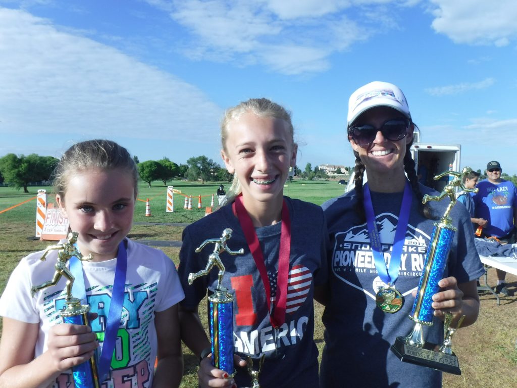 Photo courtesy of the Snowflake/Taylor Recreation and Parks DepartmentWinners of the women’s division of the 2017 Snowflake Pioneer Day two-mile run were Karolyn Kay, first place; Emmy Esperson, second; and Tylinn McLaws, third.