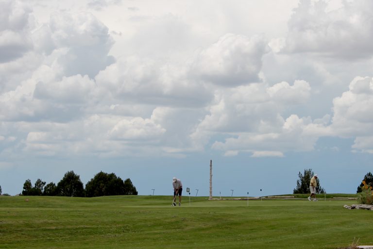 Photo by Linda KorGolfers at the Snowflake Municipal Golf Course get in some time on the links before the monsoon rains present challenges to their game. The rains are expected to abate for the coming week while temperatures should be in the 80° range, making for some perfect golfing weather.