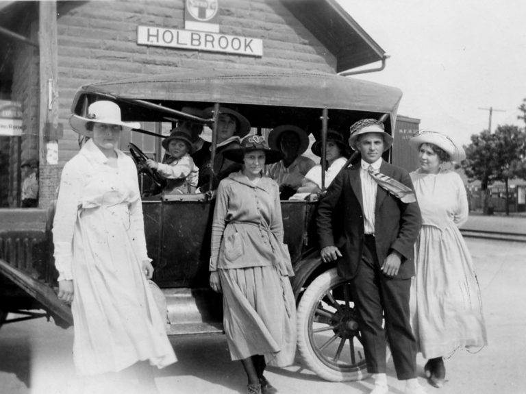 Photo courtesy of the Navajo County Historical SocietyThe train depot was a busy spot in Holbrook’s early days as passengers came and went. These folks are likely waiting for a family member or friend to arrive at the depot.