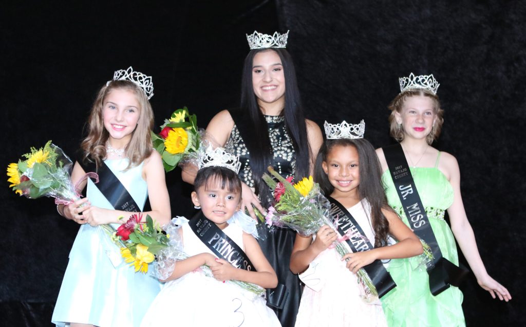 Photo by Kellie Spangler/SpanglerpicsThe 2017-18 winners of the Navajo County Junior Miss Pageant were selected from a number of talented contestants. They include (left to right) Pre-Teen Isebel Ottman of Linden, Princess Kylie Grey of Whiteriver, Miss Teen Paige Murray of Winslow, Miss Sweetheart Ziva Johnson of Holbrook and Junior Miss Kalia Williamson of Show Low.