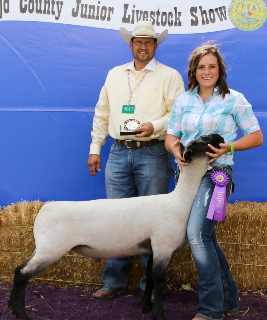 Camaria Reidhead entered the Grand Champion Market Lamb, and the Champion Bred and Fed Lamb.