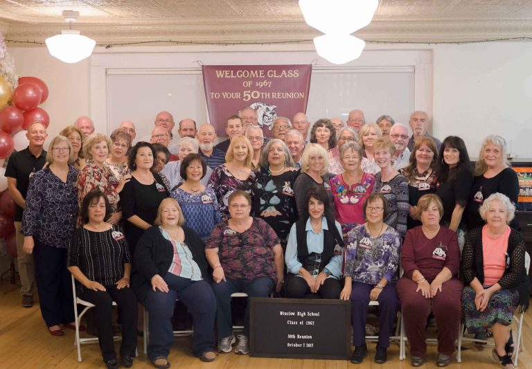 Photo by courtesy of reunion organizersA large number of classmates from the Winslow High School Class of 1967 attended their 50th reunion earlier this month to share memories and renew friendships.