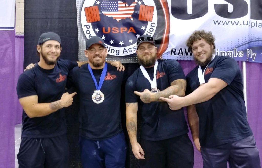 Photo courtesy of the City of HolbrookWinners in the Europa 2017 Power Lifting Competition include (left to right) Ryan Dean of Show Low, Brandon Queen of Holbrook, Calvin Baldwin of Show Low and Randy Turley of Holbrook, who are a team with the Iron Works Gym in Show Low.
