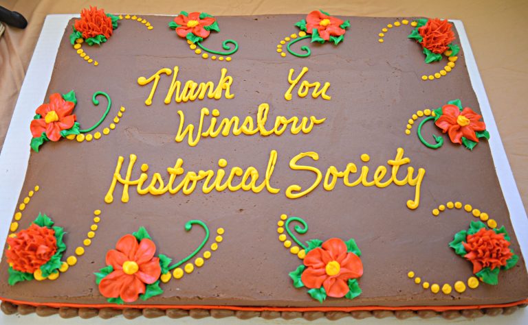 Photo courtesy of the Old Trails MuseumThe cake at the 2016 Winslow Historical Society Annual Meeting.