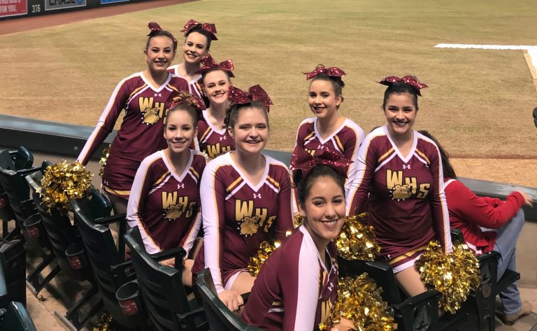 Photo by Katrina Hernandez The Winslow High School Pom Squad took second place competing against eight of the most elite high school dance teams in the state at the state competition held last month at Chase Field in Phoenix. The squad is made up of dancers who are also part of the WHS Spiritline. Pictured here are (front row, left to right) Jadiana Sedillo, (middle row) Aysia Rodriguez, Alayah Brito, Alyssa Howeth, Alanna Allen, (back row) Madison Lymer, Darianna Lopez and Sydney Clarke.
