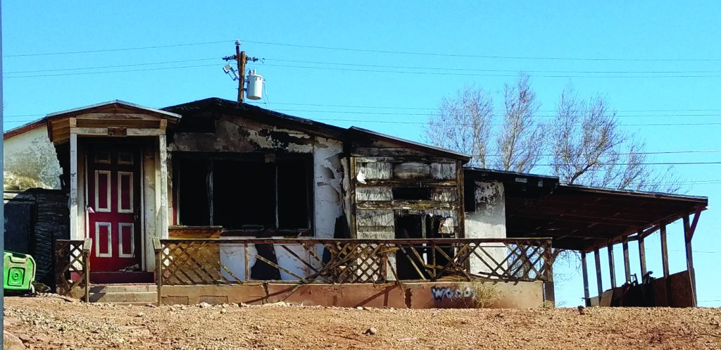 Photo by L. ParsonsAn abandoned house at 1416 W. Second St. burned last week and the cause is currently under investigation. Winslow firefighters have been battling more structure fires than usual in 2018.