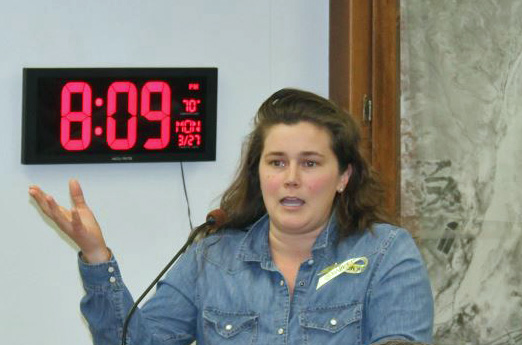 Photo by Toni GibbonsColleen Marsh, volunteer with the Friends of the Holbrook Animal Shelter, shared her concerns over the lack of movement in hiring a new Animal Control Officer with the Holbrook City Council at the March 27 meeting.