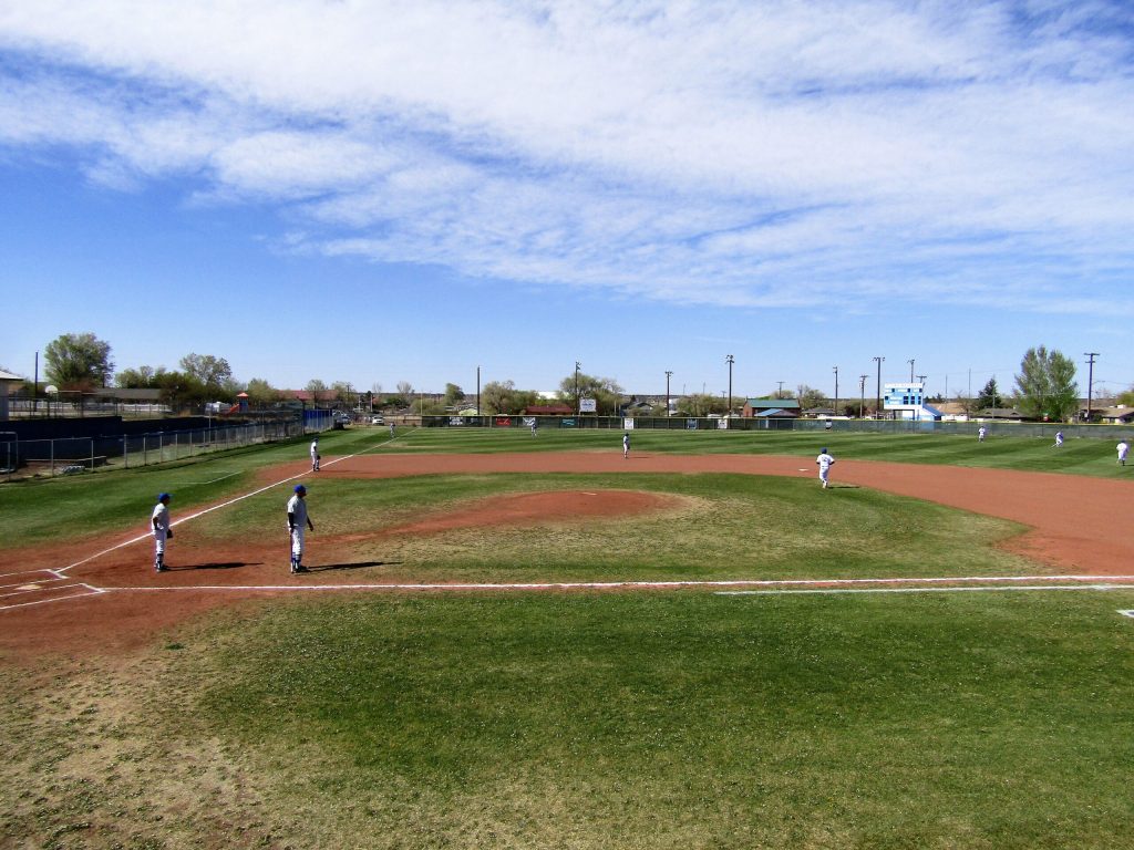 Photo by Diana HutchisonIt was a beautiful day for playing ball last week as the Snowflake High School Lobos boys’ varsity baseball team warmed up before their game against Round Valley on April 18. The Lobos ended up winning the game with a score of 12-1.