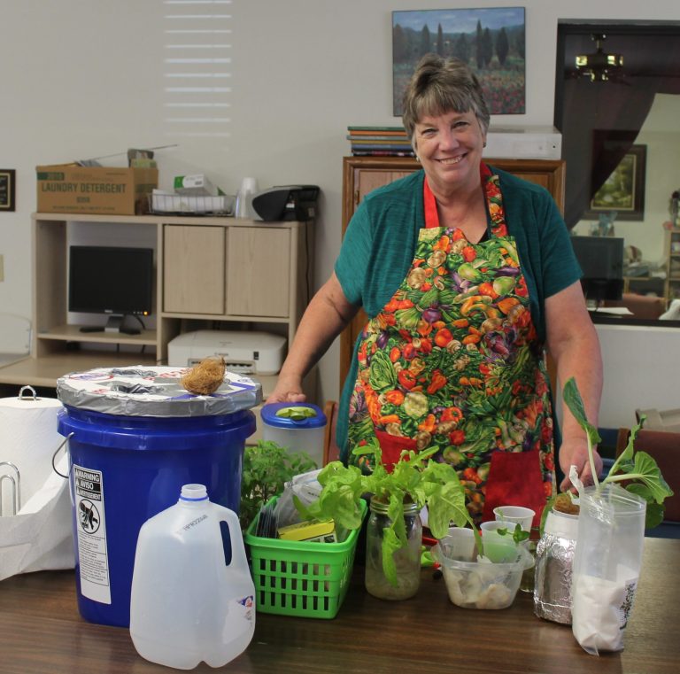 Photo by Diana HutchisonJeannie Scarber (pictured) shares her new-found passion for gardening with others at the Silver Creek Senior Center. Scarber shared her knowledge of the Kratky Method of hydroponic gardening all month long.