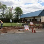 Photo by Diana HutchisonOn May 2, workers with McCauley Construction began working on the handicap accessible parking improvements at the Snowflake-Taylor Police Station. These improvements are being funded with grant monies and should be completed soon.