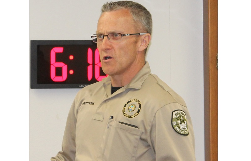 Photo by Toni GibbonsHolbrook’s Interim Police Chief Nathan Christenson addresses the Holbrook City Council during the May 22 meeting.