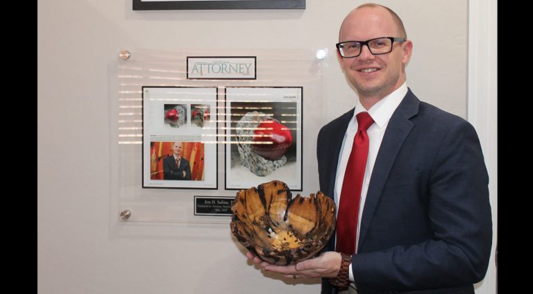 Photo by Diana HutchisonJon Saline, a local attorney and avid woodturning enthusiast, created an award-winning sculpture out of a chunk of oak firewood.