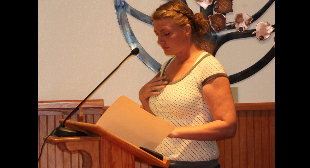 Photo by Toni GibbonsLisa Test gave passionate plea regarding the potential of fracking to the Navajo County Board of Supervisors at the June 12 meeting.