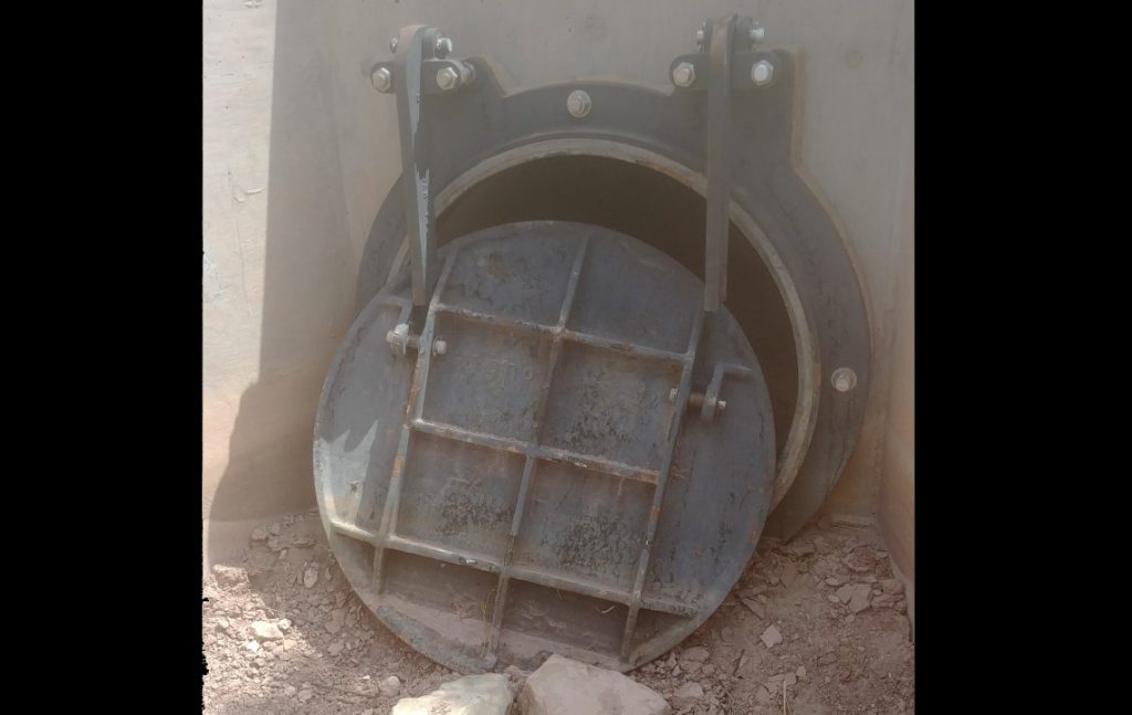 Photo by Tim KelleyThe broken flap gate on the Little Colorado Levee was discovered on June 13. Repairs are expected to be made by early next week.