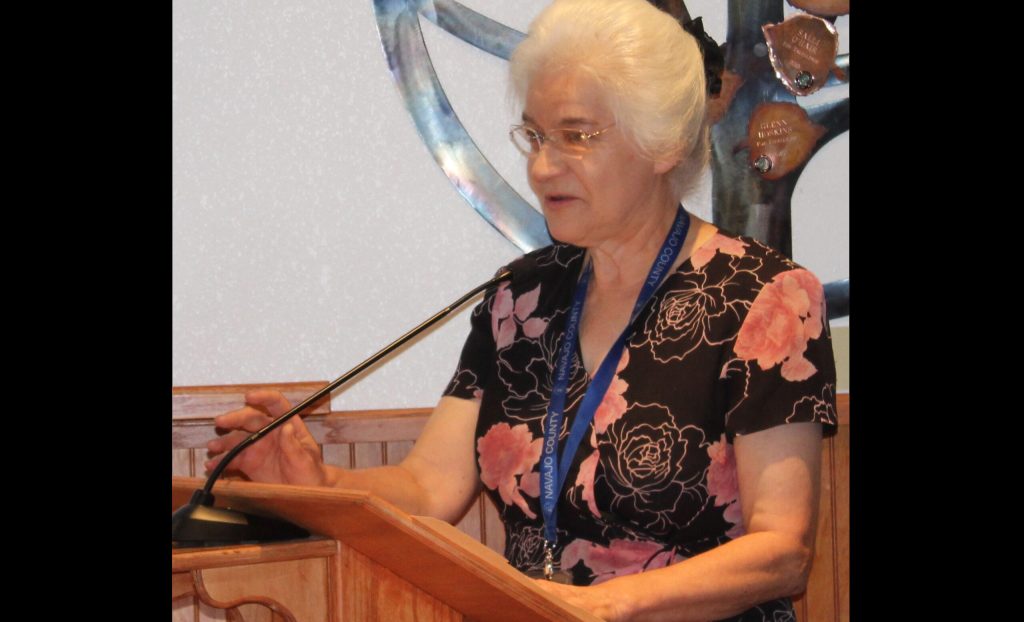 Photo by Toni GibbonsNavajo County Library District Director Geneva Durkee informed the Board of Supervisors of a grant-funded program that will increase preschooler exposure to STEM (Science, Technology, Engineering and Math) subjects.