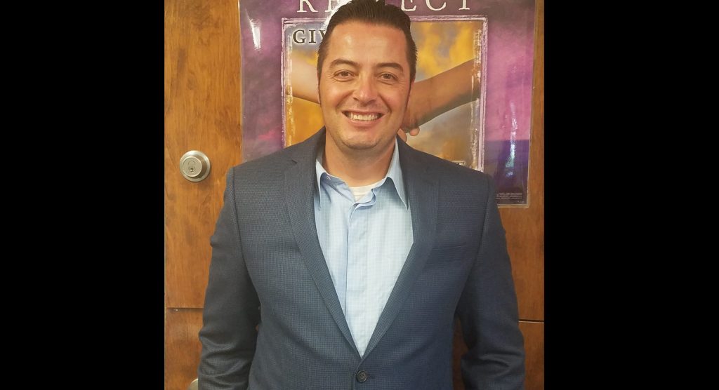 Photo courtesy of Sal HernandezSal Hernandez welcomed students to Washington Elementary School on Monday.