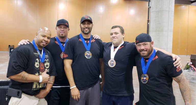 Photo courtesy of the City of HolbrookTeammates on the Iron Alpha team include (left to right) Sean Dancer, Jason Best, Pat Serna, Randy Turley and Brandon Queen.