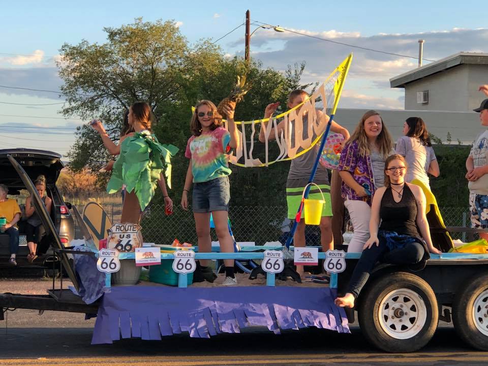 Photos by Stephanie FarrThe Joseph City High School sophomores enjoyed a day at the beach with their California float depicting beach volleyball.