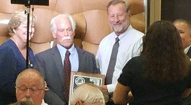 Photo courtesy of Joseph City School DistrictRobert Crosswhite (second from left) was inducted into the Arizona Interscholastic Association Hall of Fame on Sept. 10.