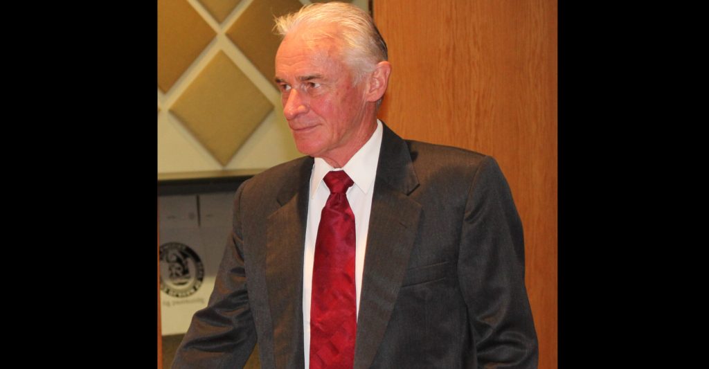 Photo by Toni GibbonsDr. Kevin Gibson, a British mining engineer who recently retired to Snowflake, addressed the Navajo County Board of Supervisors regarding concerns he has pertaining to fracking.